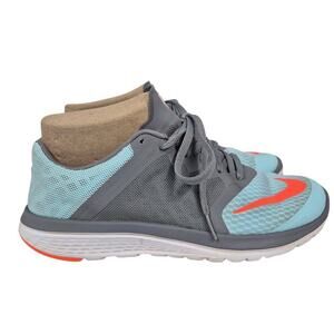 Nike FS Lite Run 3 Gray/Turquoise Blue sneakers Sz 9 Golf EUC